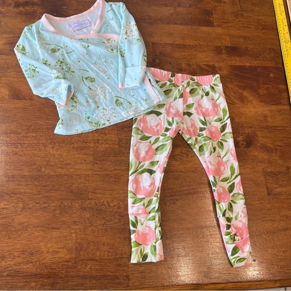 Sweethoney floral blue pink lounge set pajamas outfit size 18 months